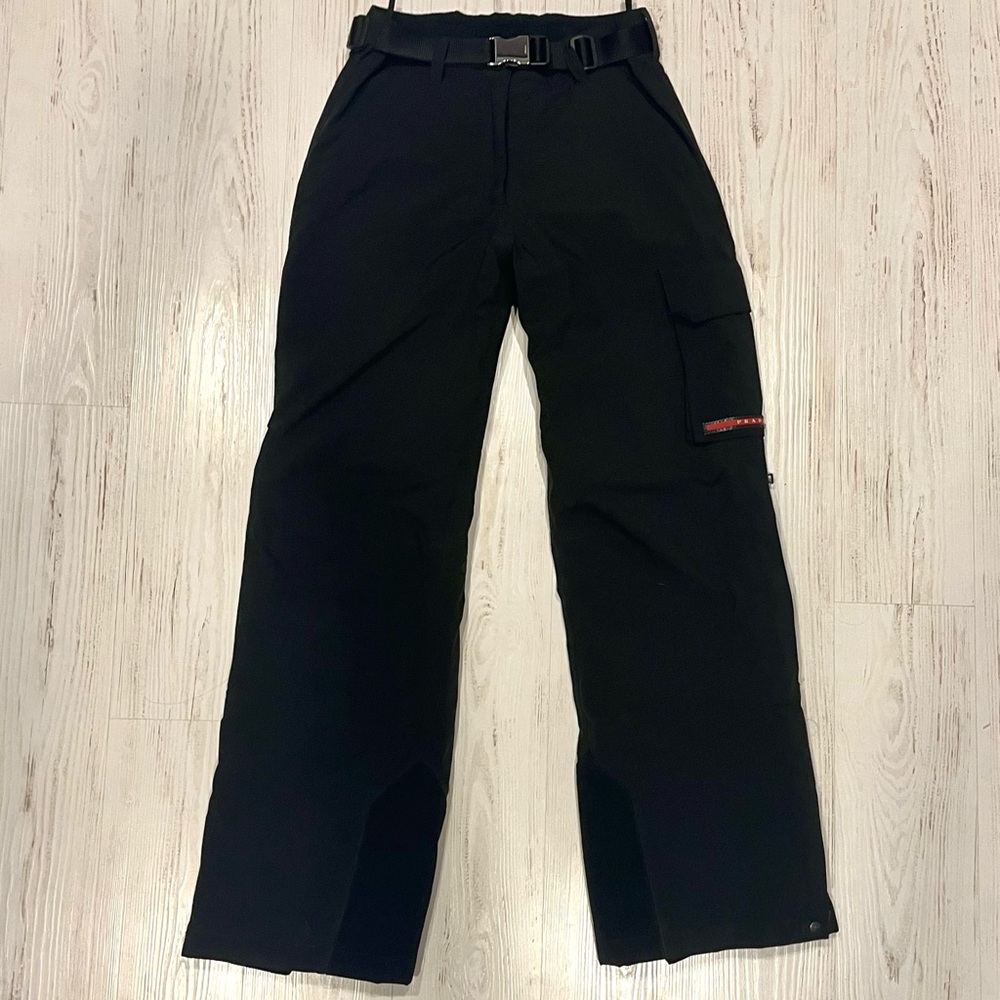 Prada Black Ski/Cargo Pants with Belt and Pockets